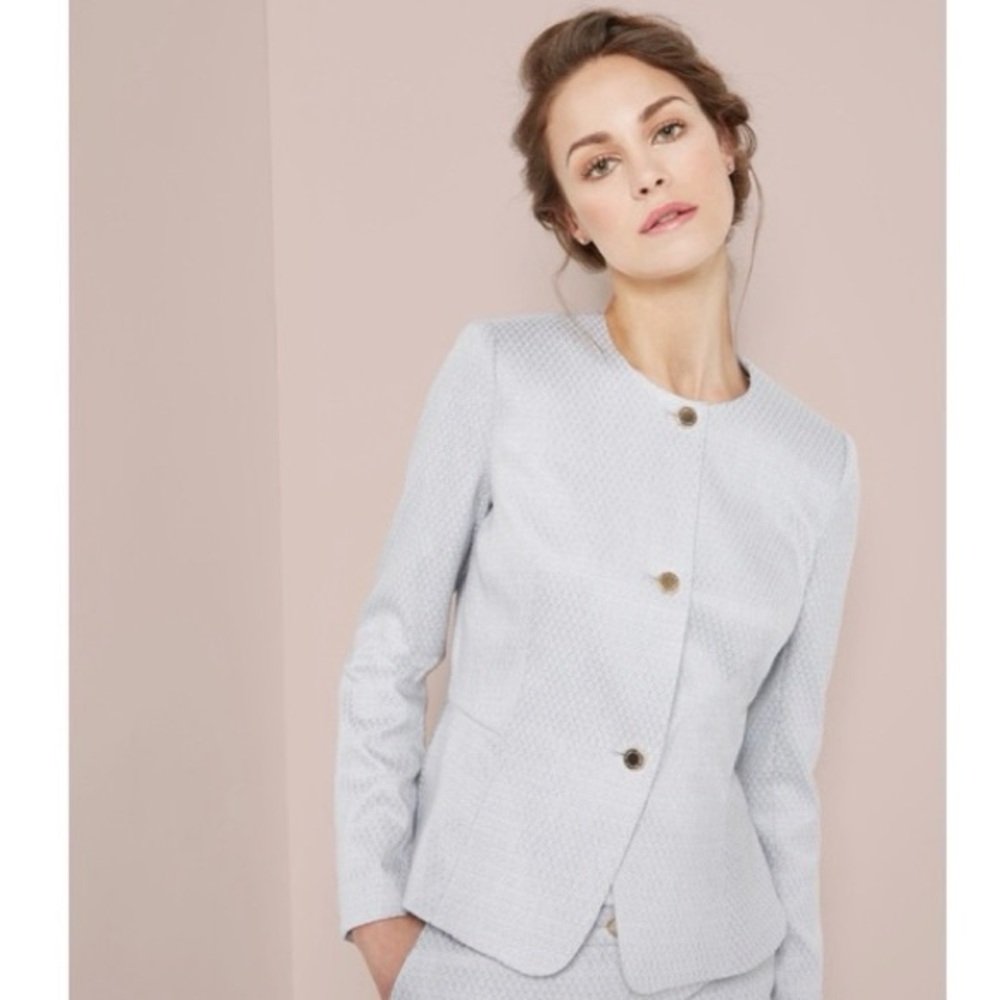 Brand New Ted Baker Eiraa Textured Peplum Suit Jacket